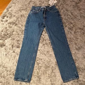 Zara mid rise straight jeans